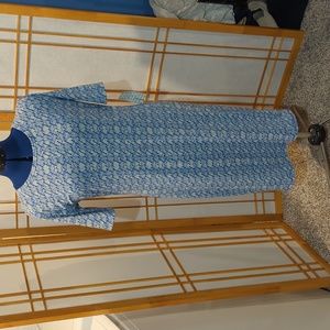 LuLaRoe Blue and White Midi Dress